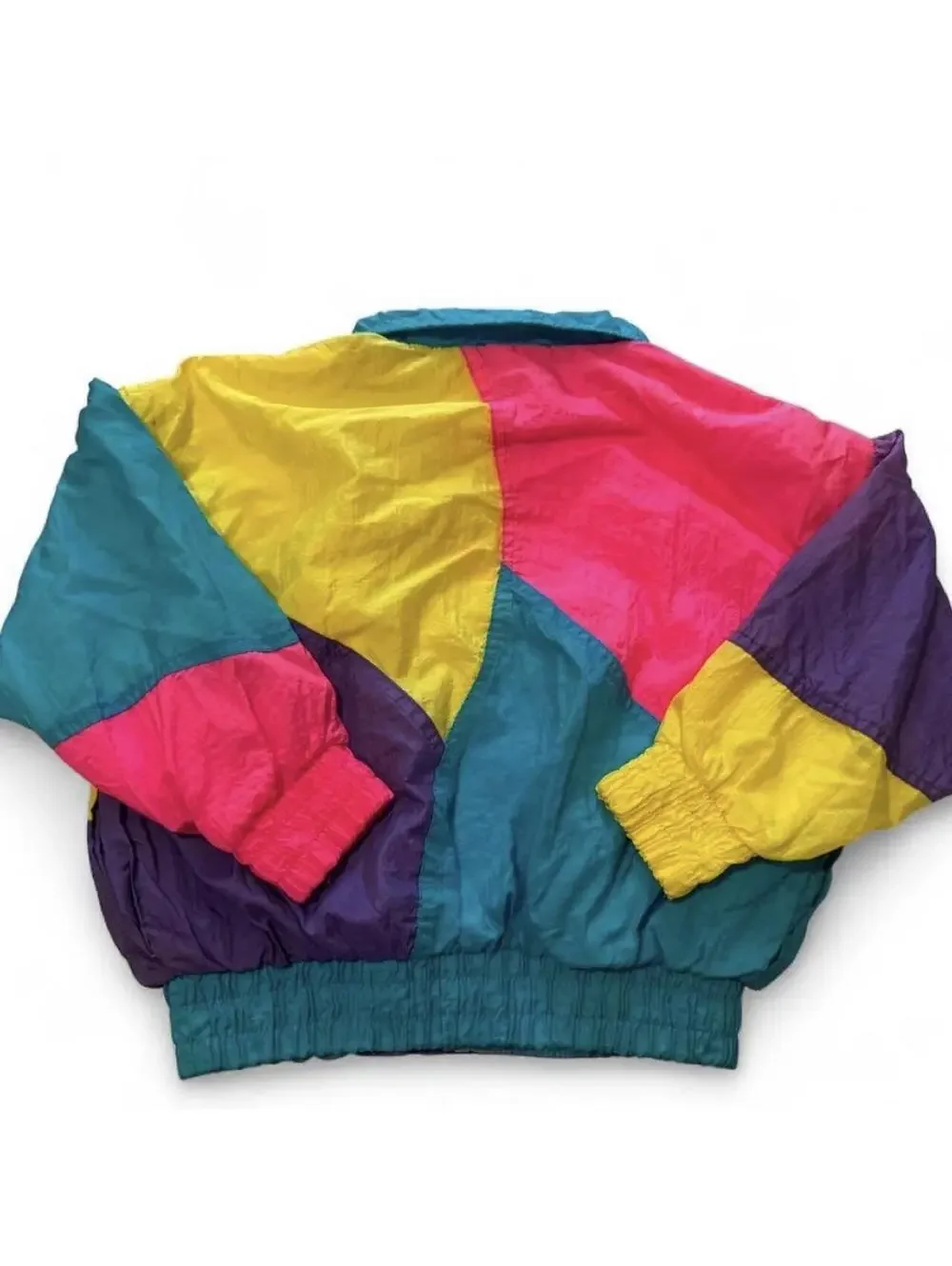 Vintage Kids 80s/90s London Fog Neon Colorblock Windbreaker Jacket size medium